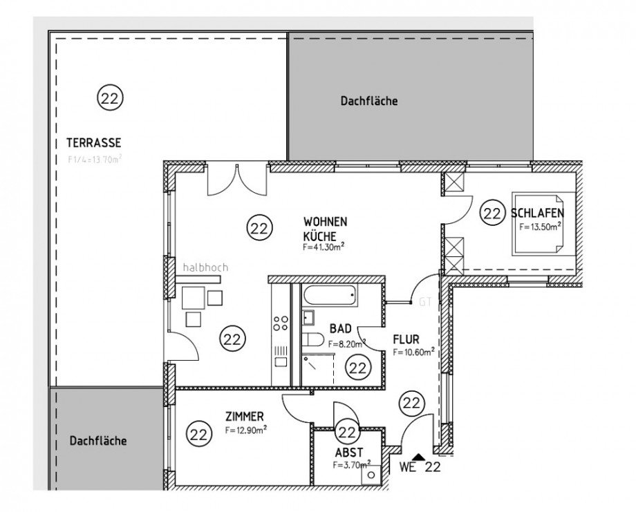 Grundriss Etagenwohnung Magdeburg / Neue Neustadt
