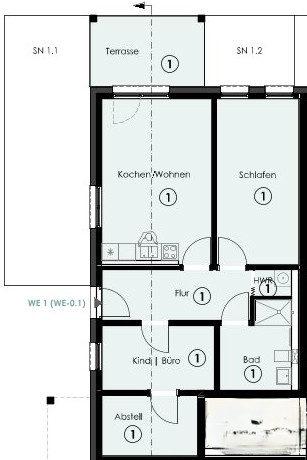 Grundriss Terrassenwohnung Biederitz / Heyrothsberge