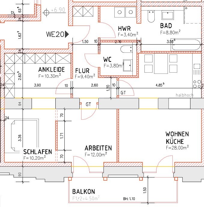 Grundriss Etagenwohnung Magdeburg / Alte Neustadt