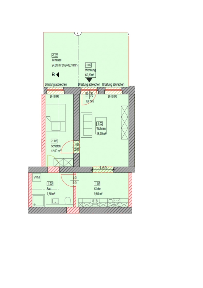 Grundriss Souterrainwohnung Magdeburg