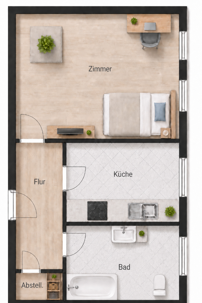 Grundriss Dachgeschosswohnung Magdeburg