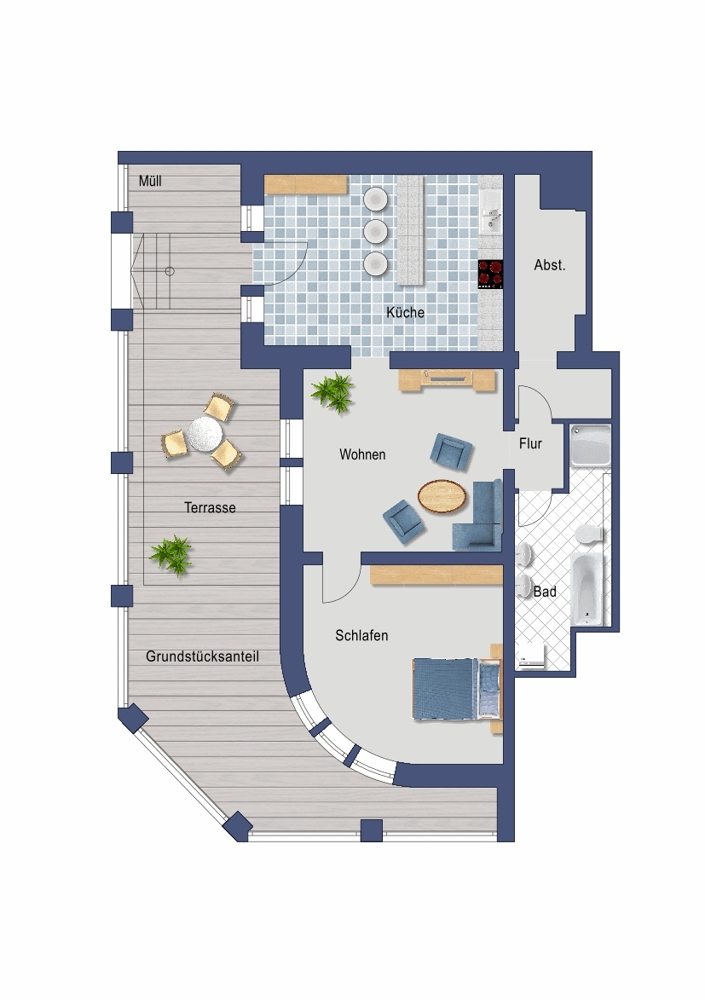 Grundriss Souterrainwohnung Magdeburg / Altstadt