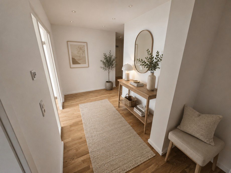 Flurbereich, KI- Visualisierung Etagenwohnung Magdeburg / Alte Neustadt