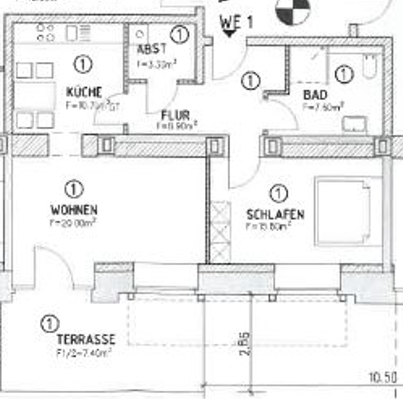 Grundriss WE 01 Terrassenwohnung Magdeburg / Neue Neustadt