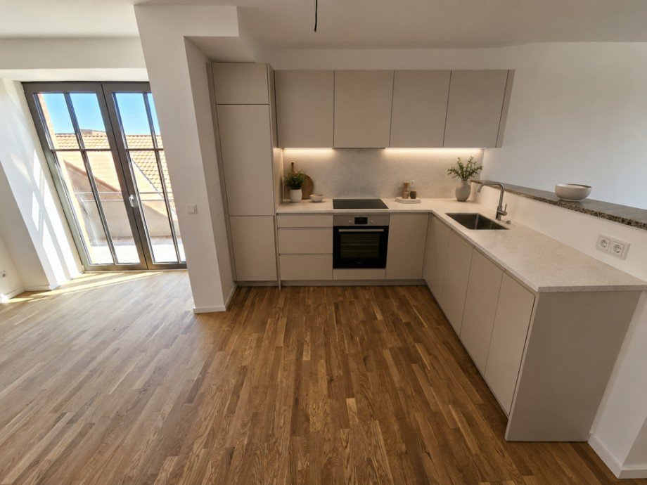 K�chenbereich, KI-visualisierte Darstellung Darstellung Etagenwohnung Magdeburg / Neue Neustadt