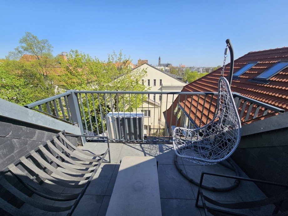 Domblick von der Dachterrasse Maisonettewohnung Magdeburg / Altstadt