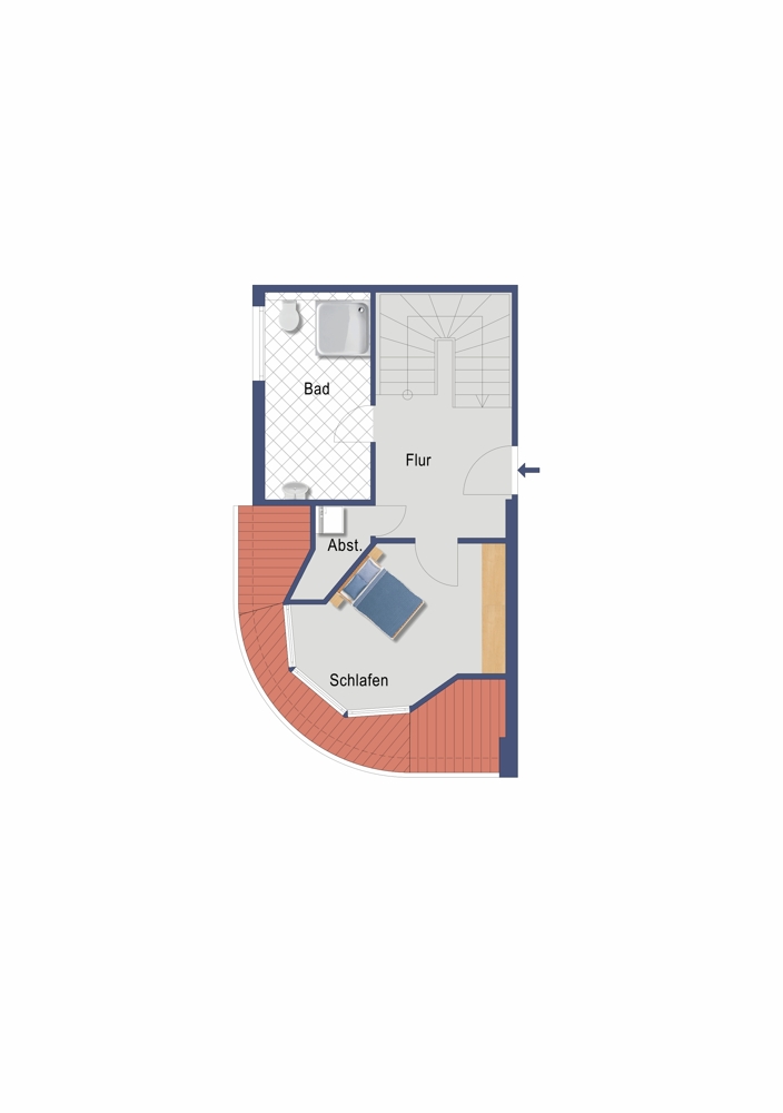 Grundriss 2. OG Maisonettewohnung Magdeburg / Altstadt