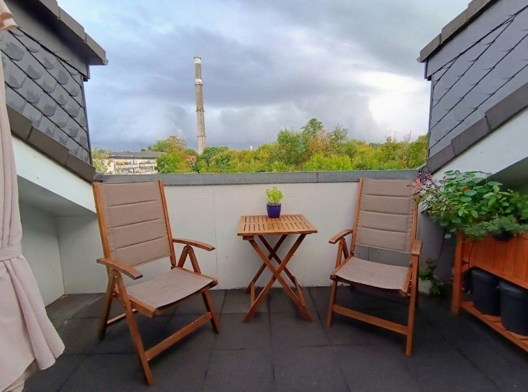Balkon Werder Maisonettewohnung DG-Wohnung mit S�d-Loggia, FBH, SP sowie Bad mit Wanne, Dusche & Fenster!