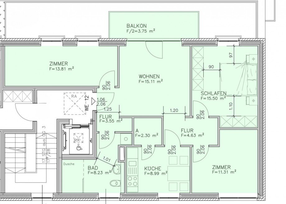Grundriss Penthousewohnung Magdeburg / Alte Neustadt