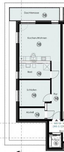 Grundriss Exklusive Penthousewohnung mit komfortabler Dachterrasse|Aufzug|Stellplatz|Tageslichtbad|Rollladen