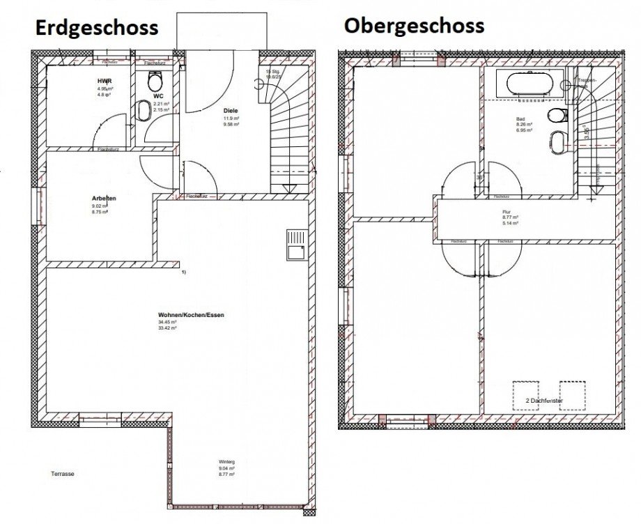 Grundriss Doppelhaush�lfte Magdeburg