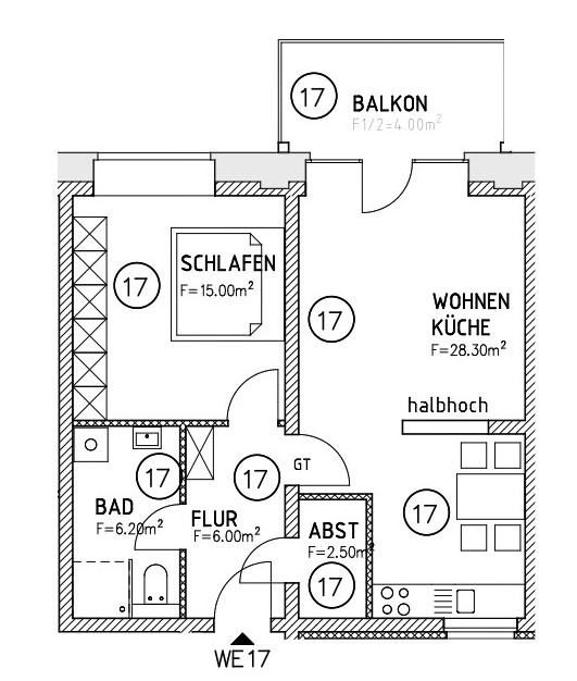 Grundriss Etagenwohnung Magdeburg / Alte Neustadt