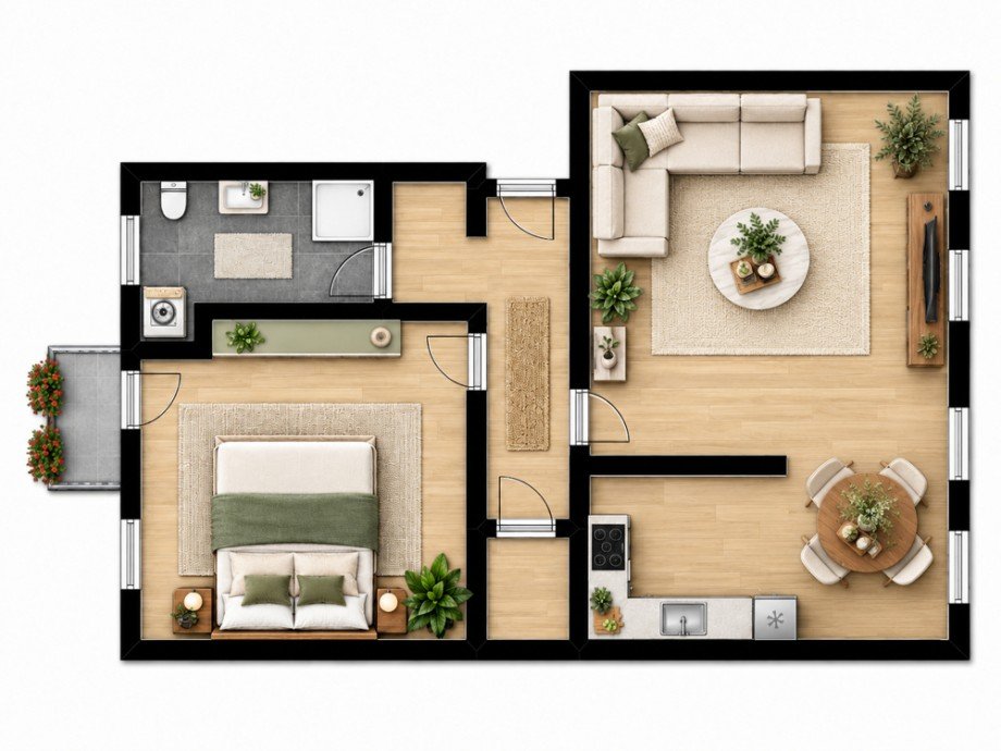 Grundriss Dachgeschosswohnung Magdeburg