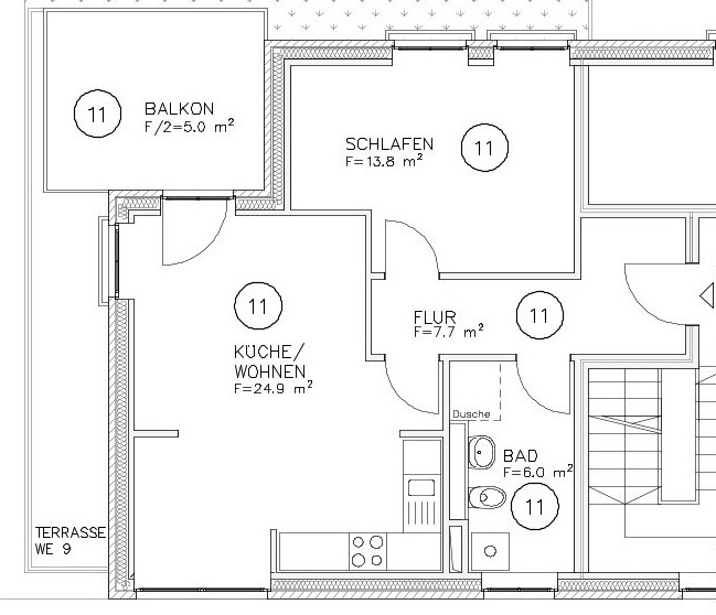 Grundriss Penthousewohnung Magdeburg / Alte Neustadt