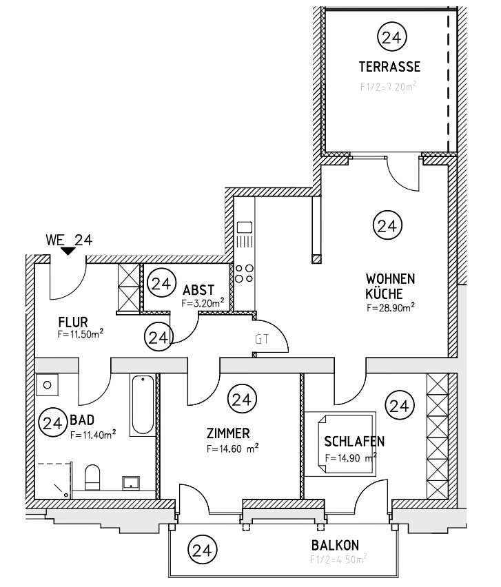 Grundriss Etagenwohnung Magdeburg / Alte Neustadt