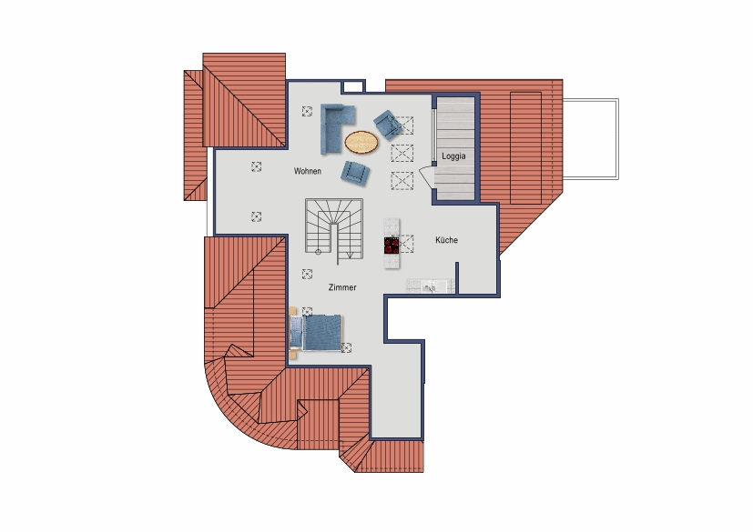 Grundriss DG Maisonettewohnung Magdeburg / Altstadt