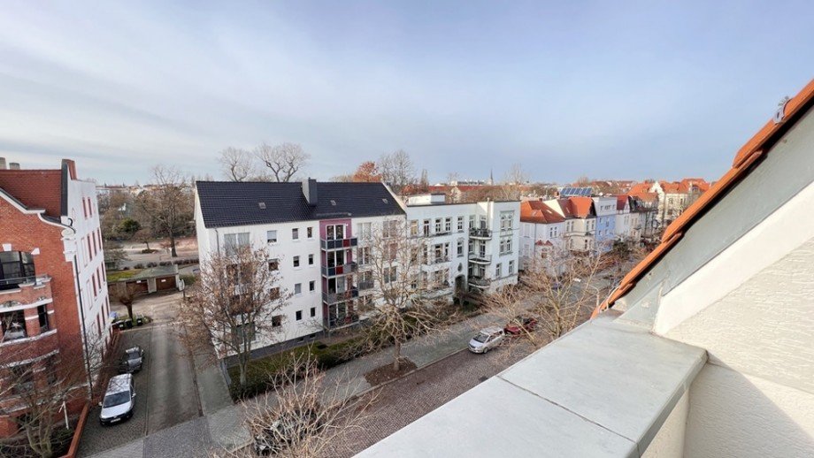 Aussicht Balkon Dachgeschosswohnung Magdeburg