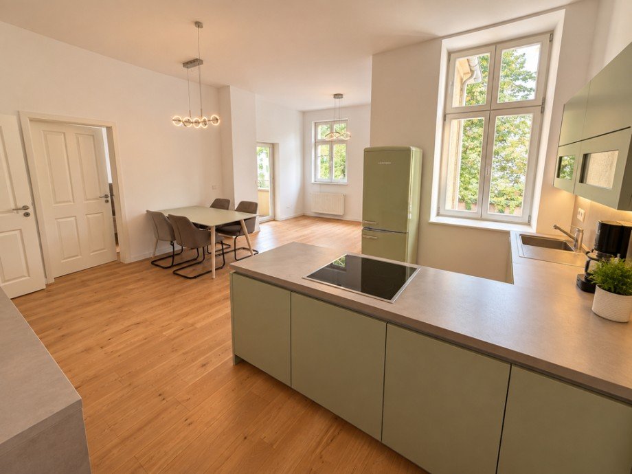 K�che und Wohnen Erdgeschosswohnung Magdeburg