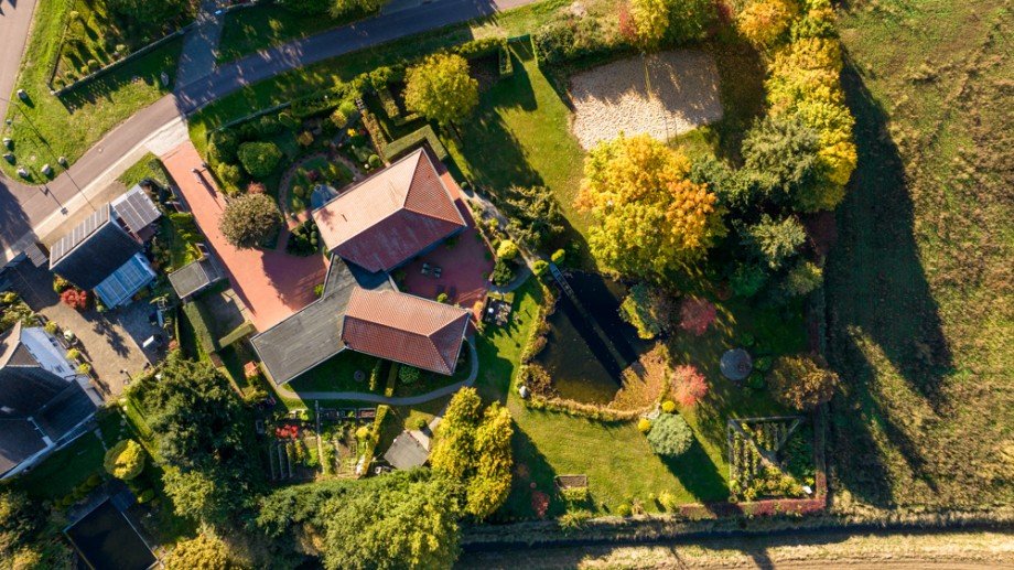 Drohnenansicht Einfamilienhaus Grabow