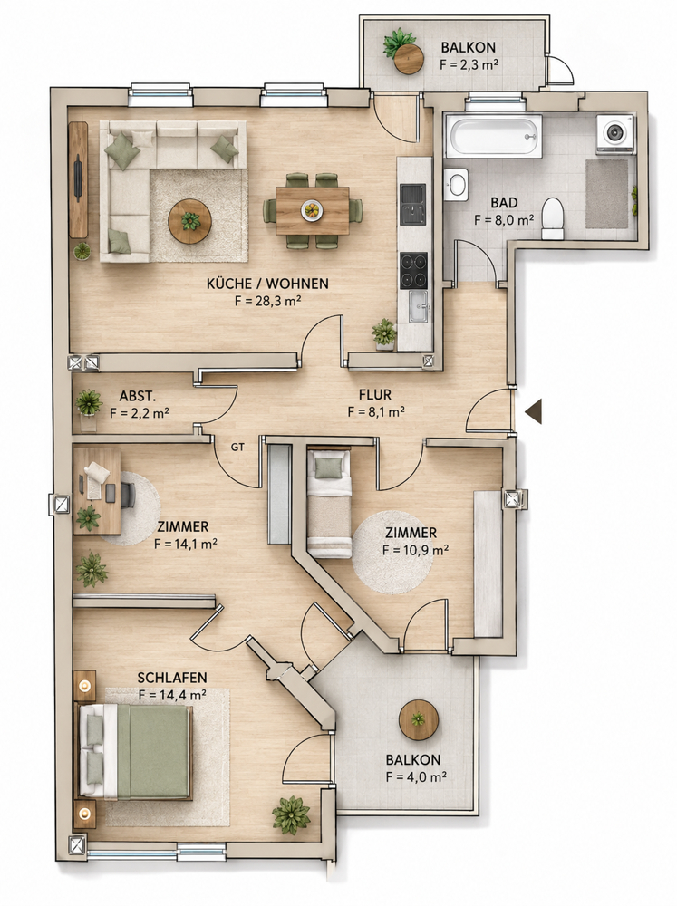 Grundriss Etagenwohnung Magdeburg
