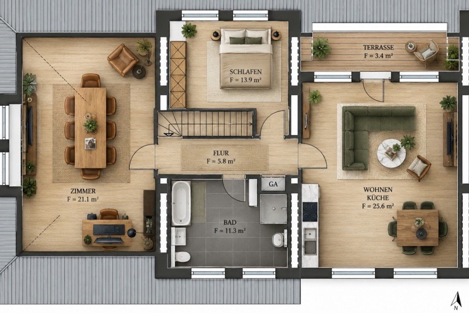 Grundriss Maisonettewohnung Werder