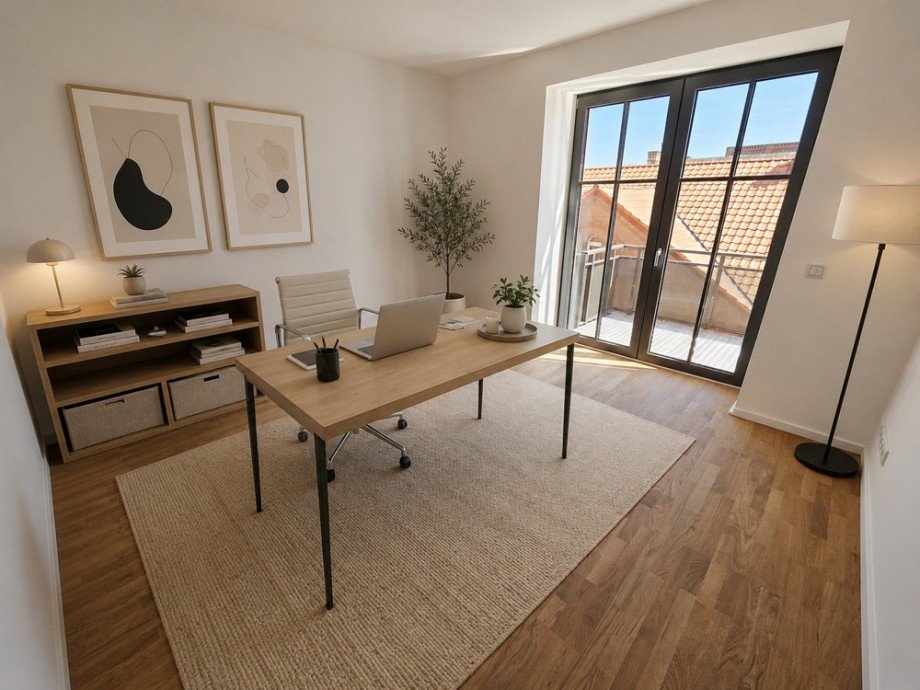 B�ro, KI-visualisierte Darstellung Etagenwohnung Magdeburg / Neue Neustadt