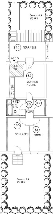 Grundriss 8.05 Terrassenwohnung Werder