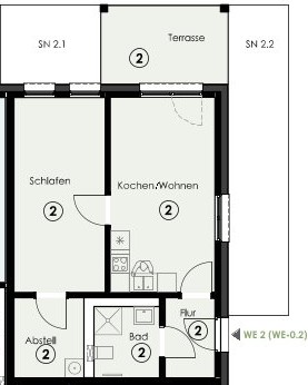 Grundriss Terrassenwohnung Biederitz / Heyrothsberge