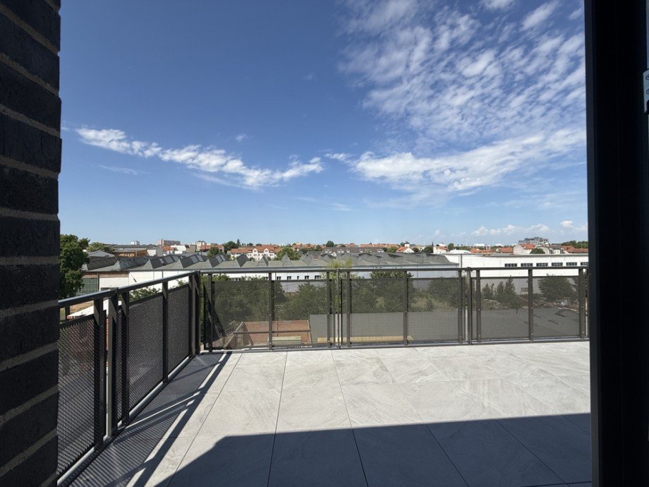 Blick auf die Terrasse Etagenwohnung Magdeburg / Alte Neustadt