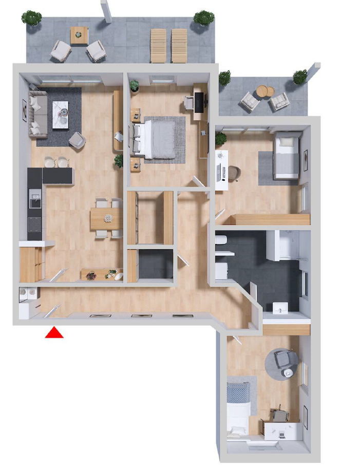 Grundriss WE 03 Terrassenwohnung Wolmirstedt