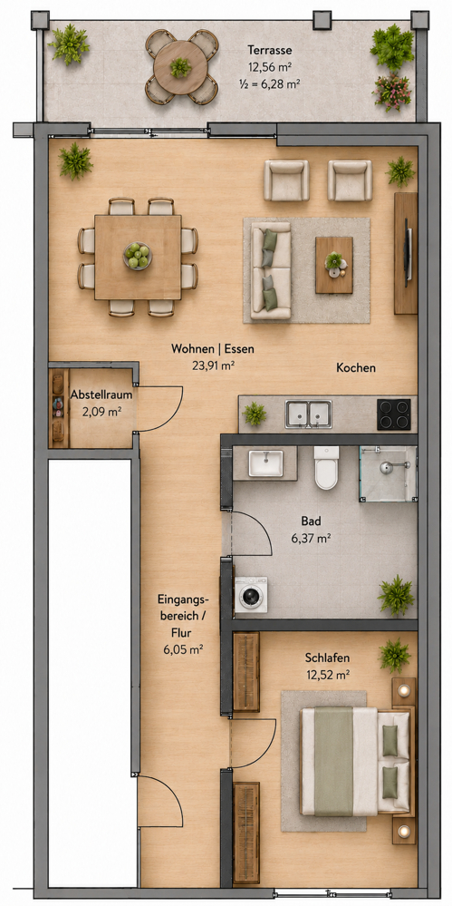 Grundriss Terrassenwohnung Biederitz / Heyrothsberge