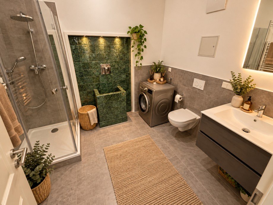 Bad mit Dusche Erdgeschosswohnung Magdeburg