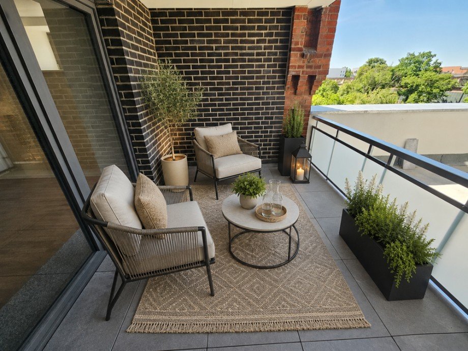 Dachterrasse, KI-visualisierte Darstellung Etagenwohnung Magdeburg / Neue Neustadt